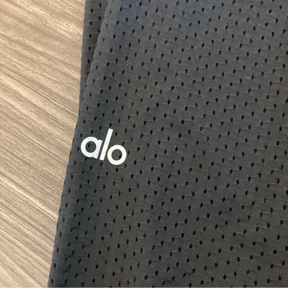 Alo Yoga Mesh All-Star Wide Leg Pant and Bra Tank in Black - Picture 10 of 10